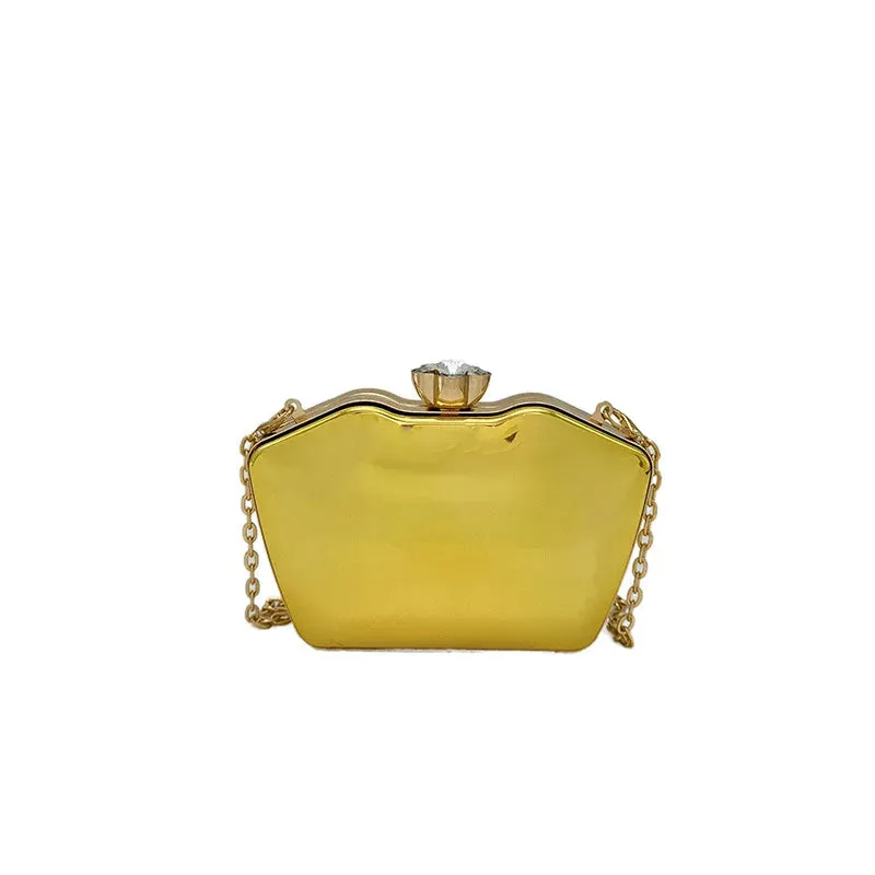 Fashion Wedding Purse Lipstick Bag Women's Handbag 2024 Luxury Gold Geometric Evening Clutch Bag Versatile Crossbody Bag Chain