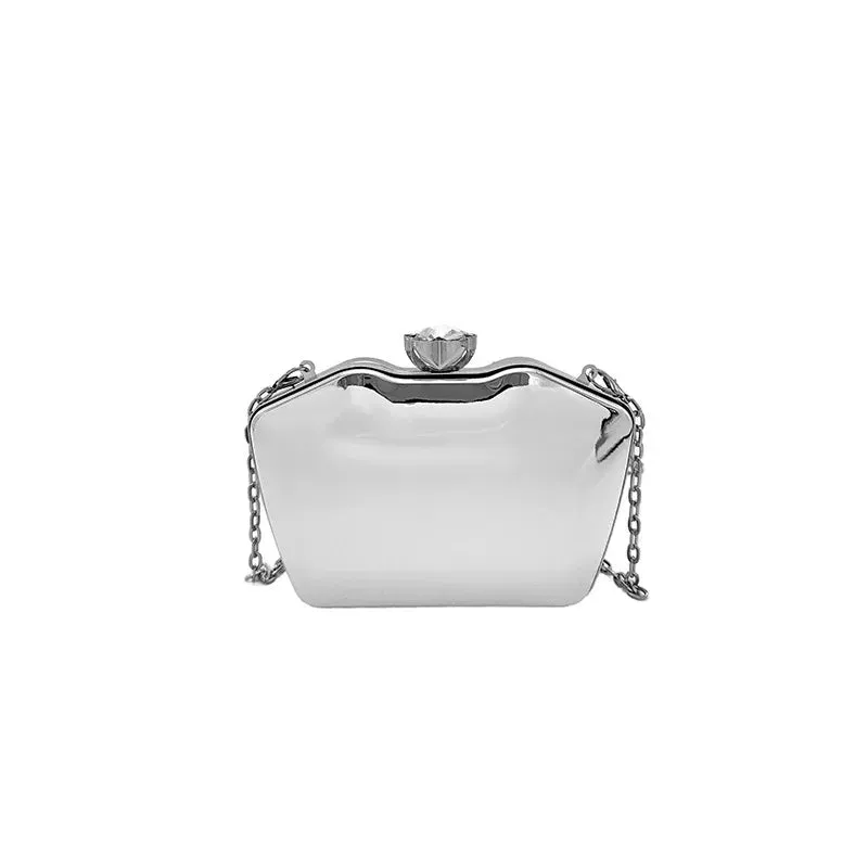 Fashion Wedding Purse Lipstick Bag Women's Handbag 2024 Luxury Gold Geometric Evening Clutch Bag Versatile Crossbody Bag Chain