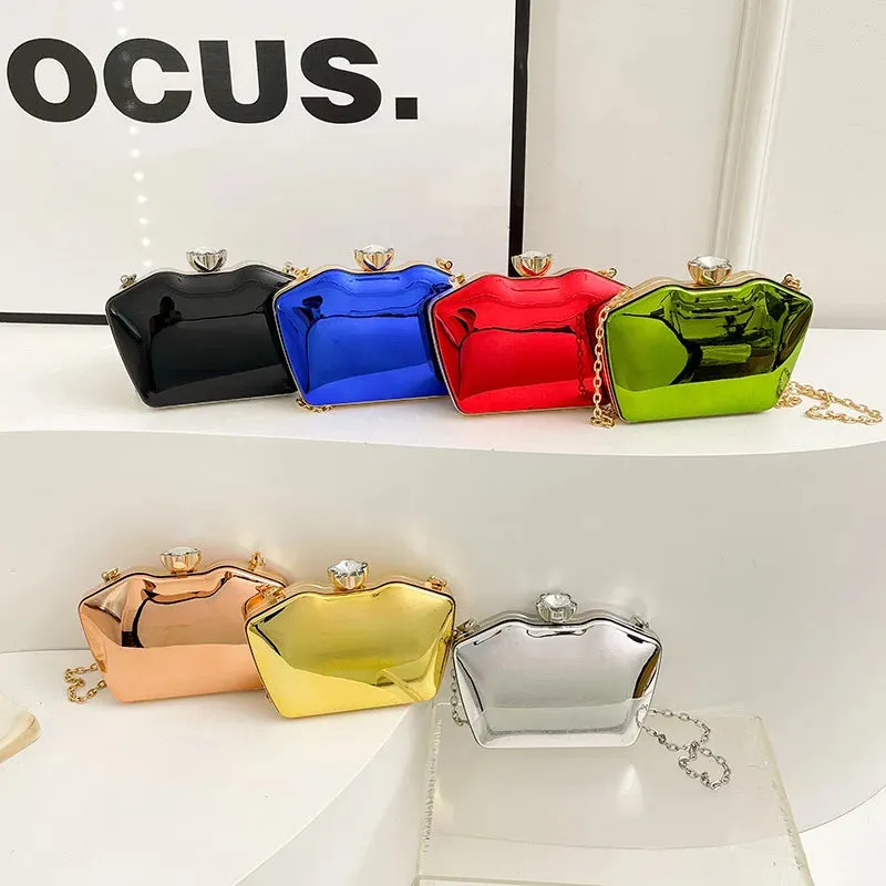 Fashion Wedding Purse Lipstick Bag Women's Handbag 2024 Luxury Gold Geometric Evening Clutch Bag Versatile Crossbody Bag Chain