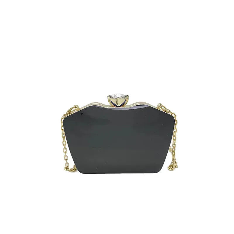 Fashion Wedding Purse Lipstick Bag Women's Handbag 2024 Luxury Gold Geometric Evening Clutch Bag Versatile Crossbody Bag Chain