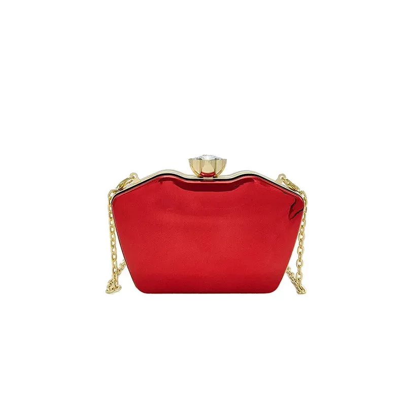 Fashion Wedding Purse Lipstick Bag Women's Handbag 2024 Luxury Gold Geometric Evening Clutch Bag Versatile Crossbody Bag Chain