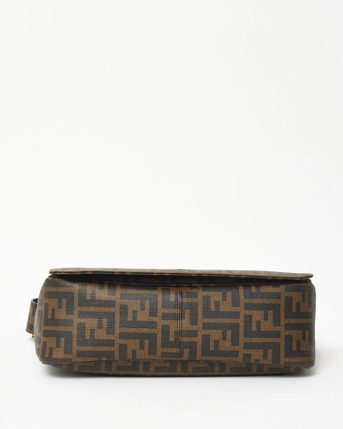 Fendi Brown Tobacco FF Zucca Coated Canvas Flap Messenger Bag