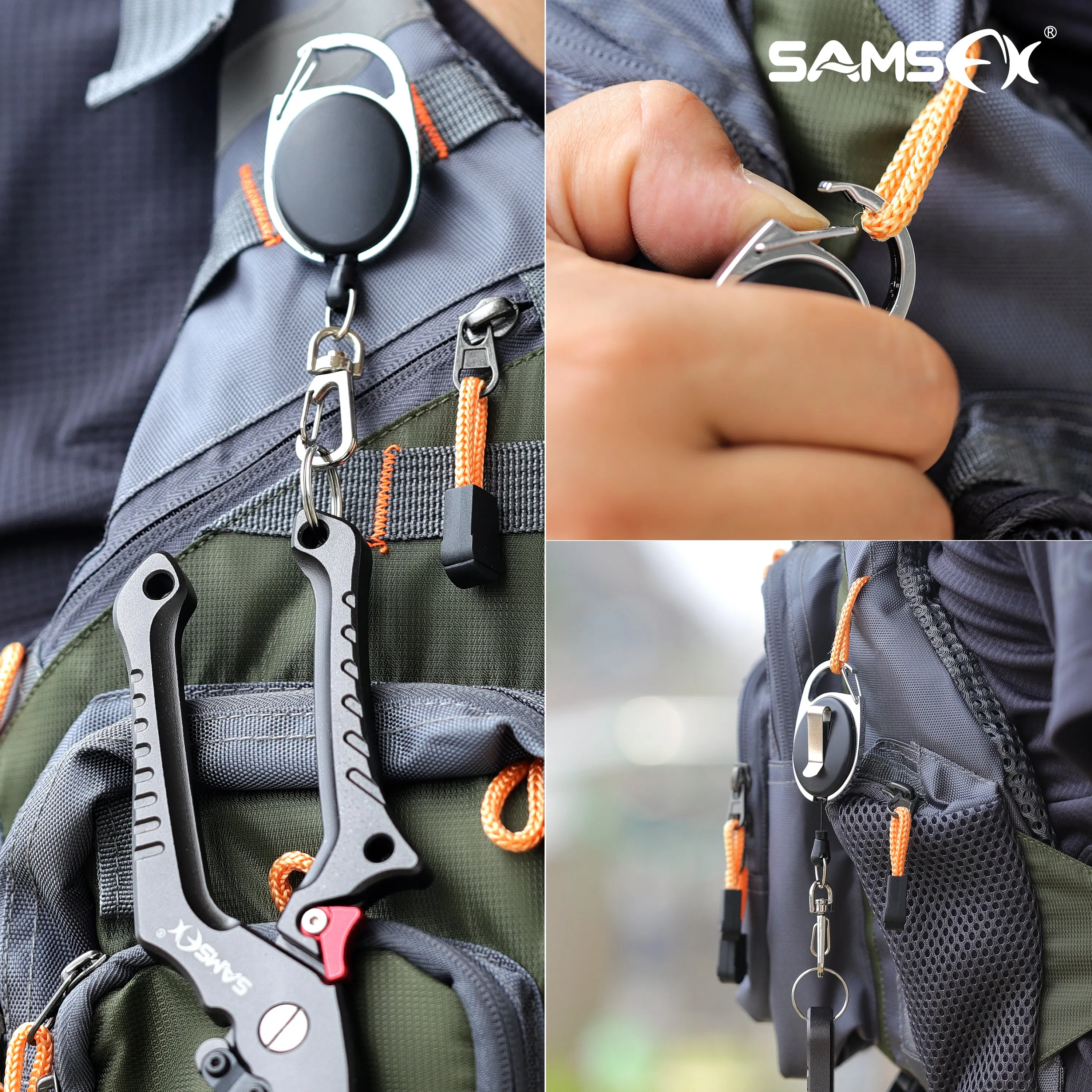 Fishing Zinger Retractors Fly Fishing Anglers Vest Pack Tool Gear 3PCS
