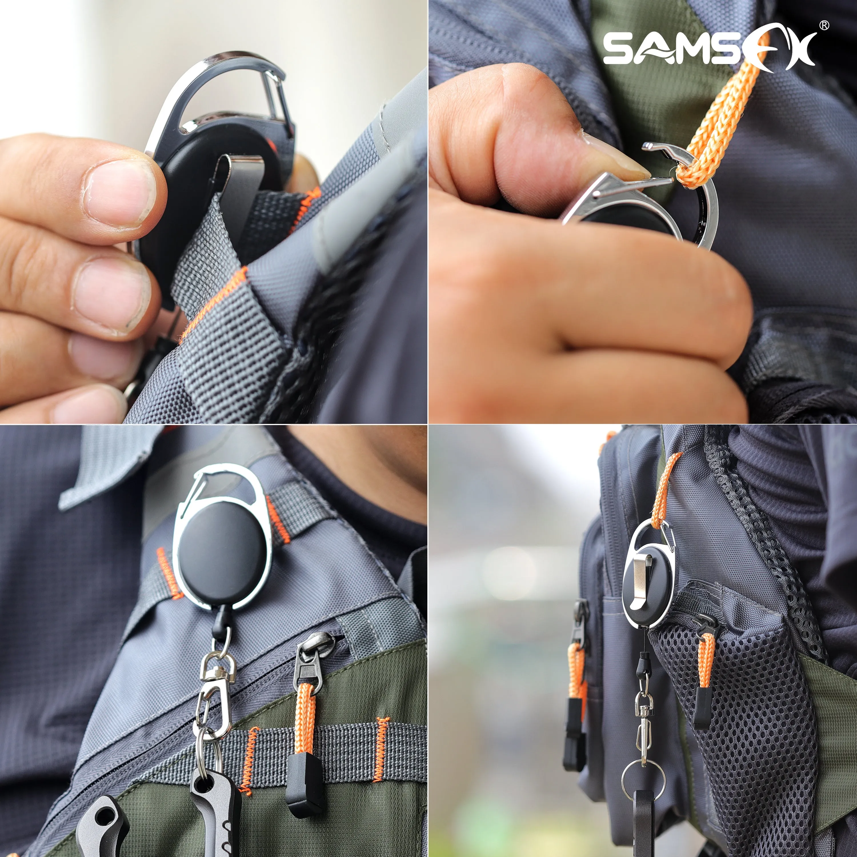 Fishing Zinger Retractors Fly Fishing Anglers Vest Pack Tool Gear 3PCS