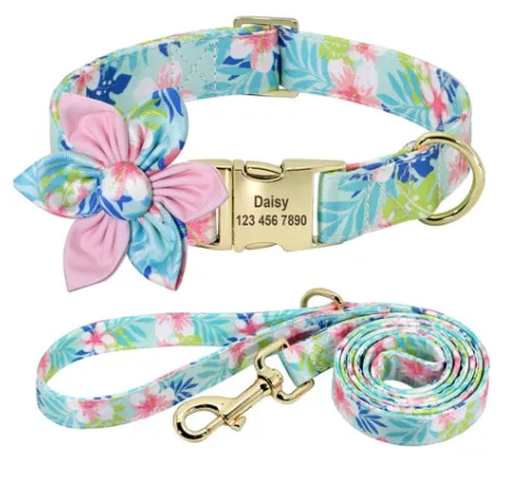 Floral Dog Collars | Personalized Dog ID Collars