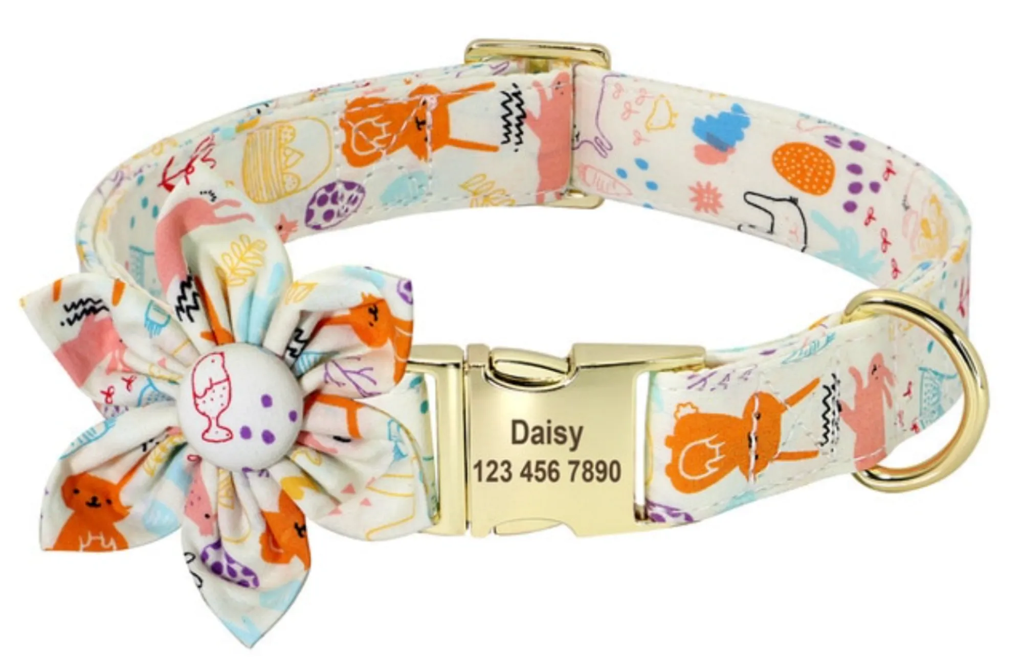 Floral Dog Collars | Personalized Dog ID Collars