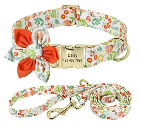 Floral Dog Collars | Personalized Dog ID Collars