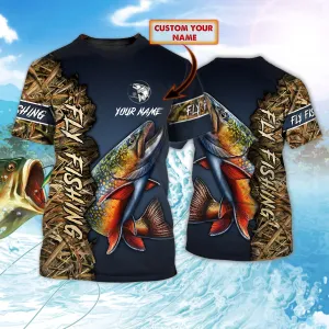 Fly Fishing - Personalized Name 3D Tshirt - QB95