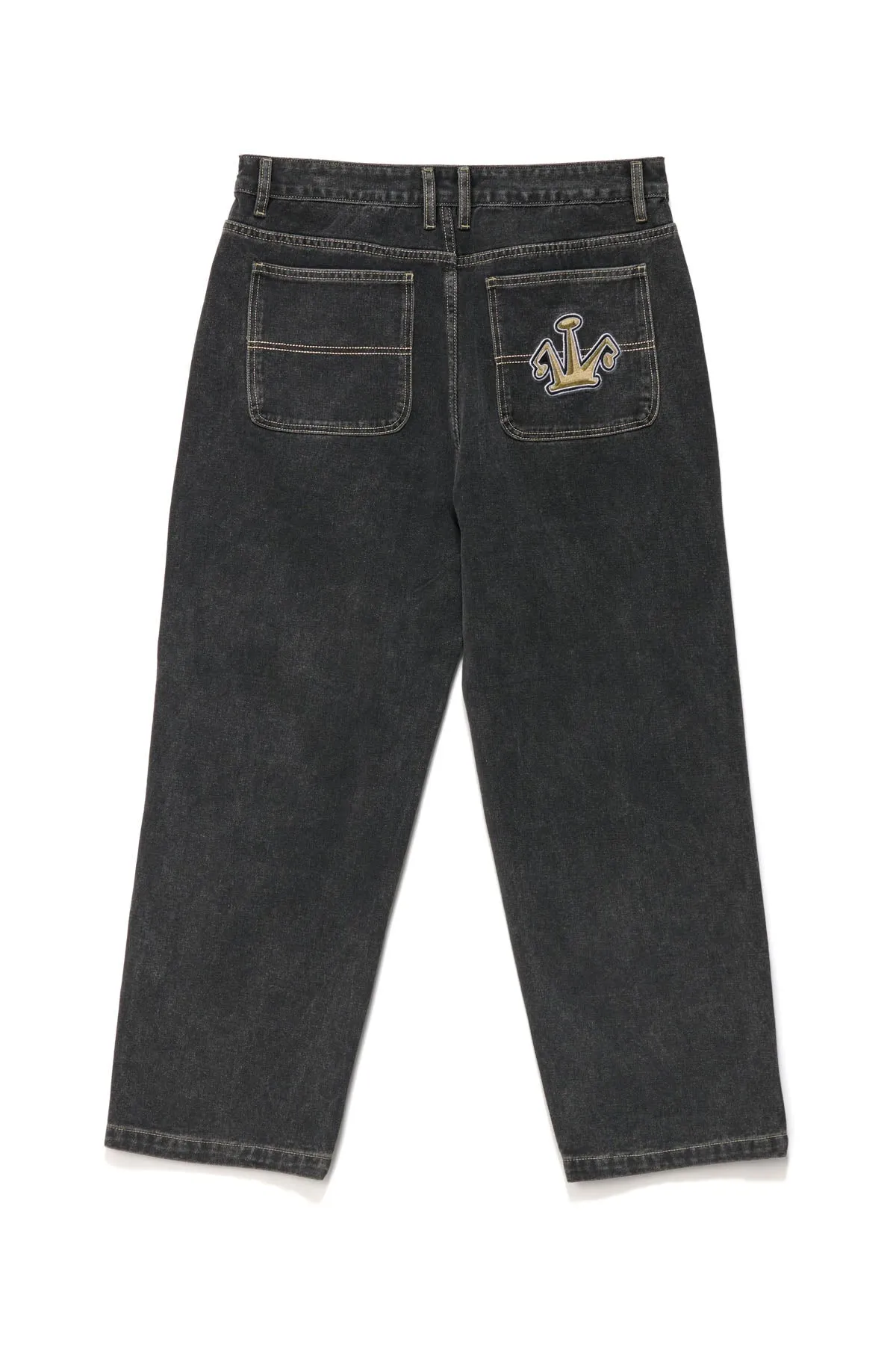 FOLDED CROWN BULL DENIM PANT - DOUBLE DYE BLACK