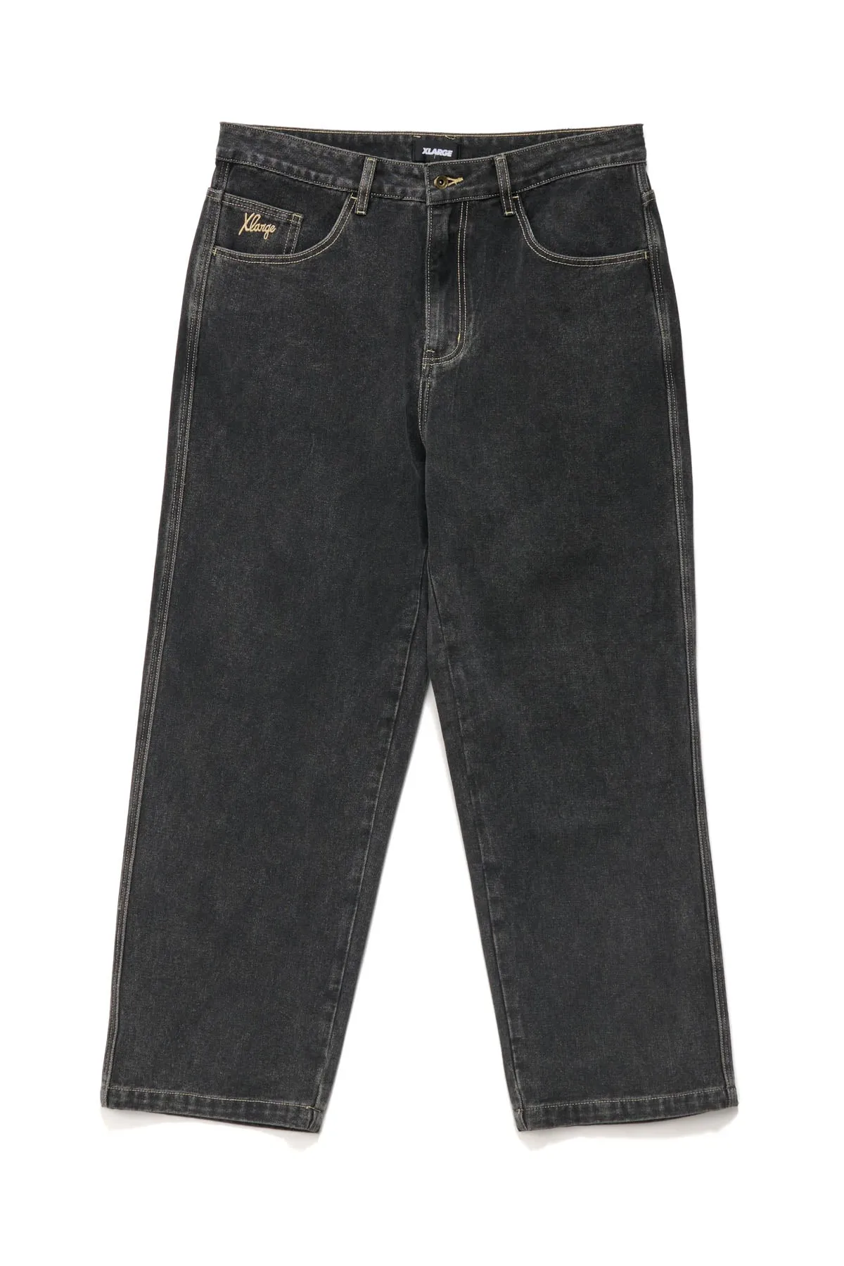 FOLDED CROWN BULL DENIM PANT - DOUBLE DYE BLACK