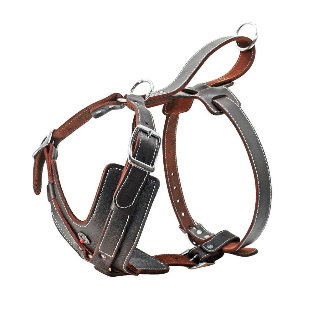 Genuine Leather Dog Harness/Durable Adjustable Big Large Dog Vest