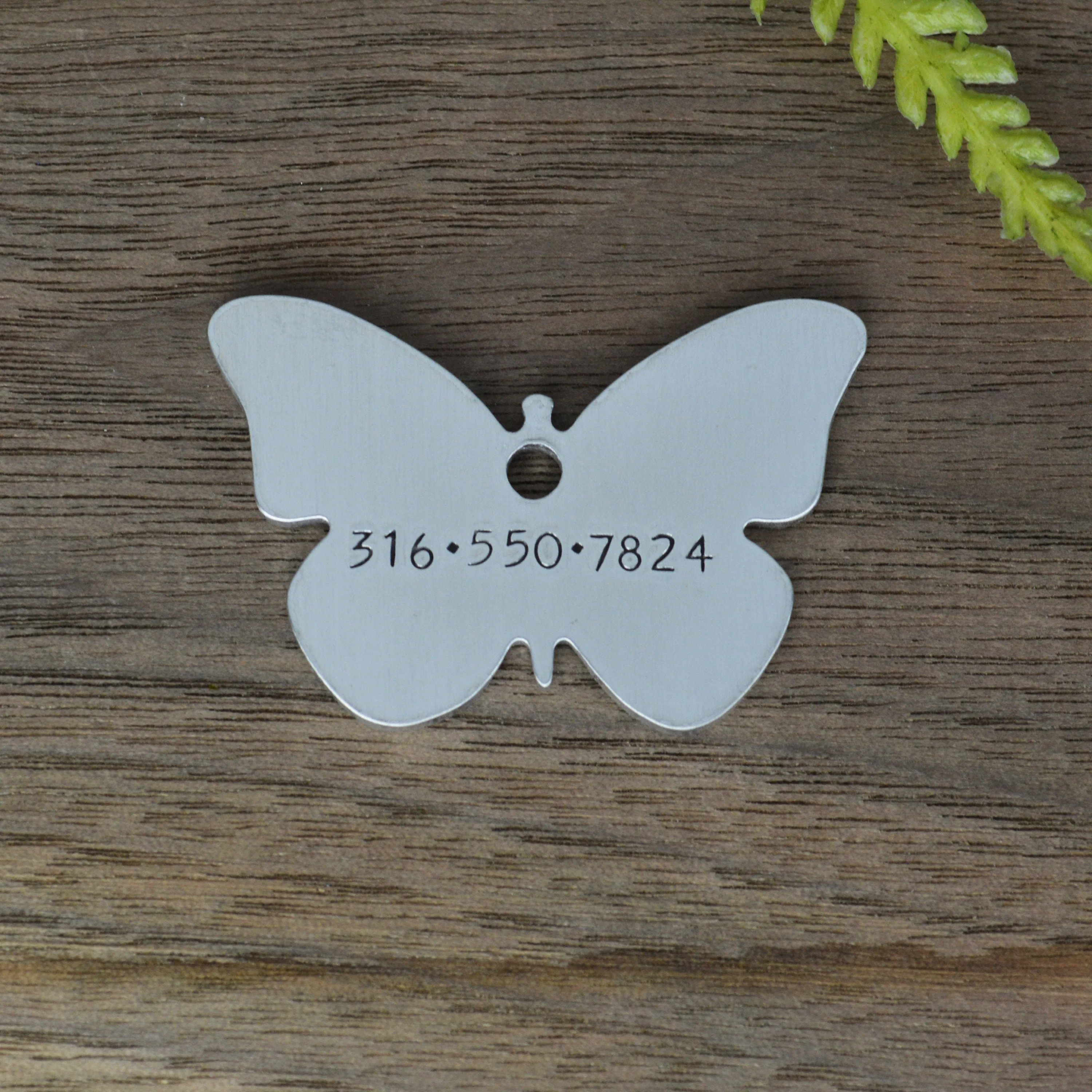 Hawaiian Flutter Hand Stamped Dog Collar Tag