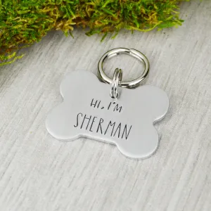 Hi! Handstamped Pet ID Tag