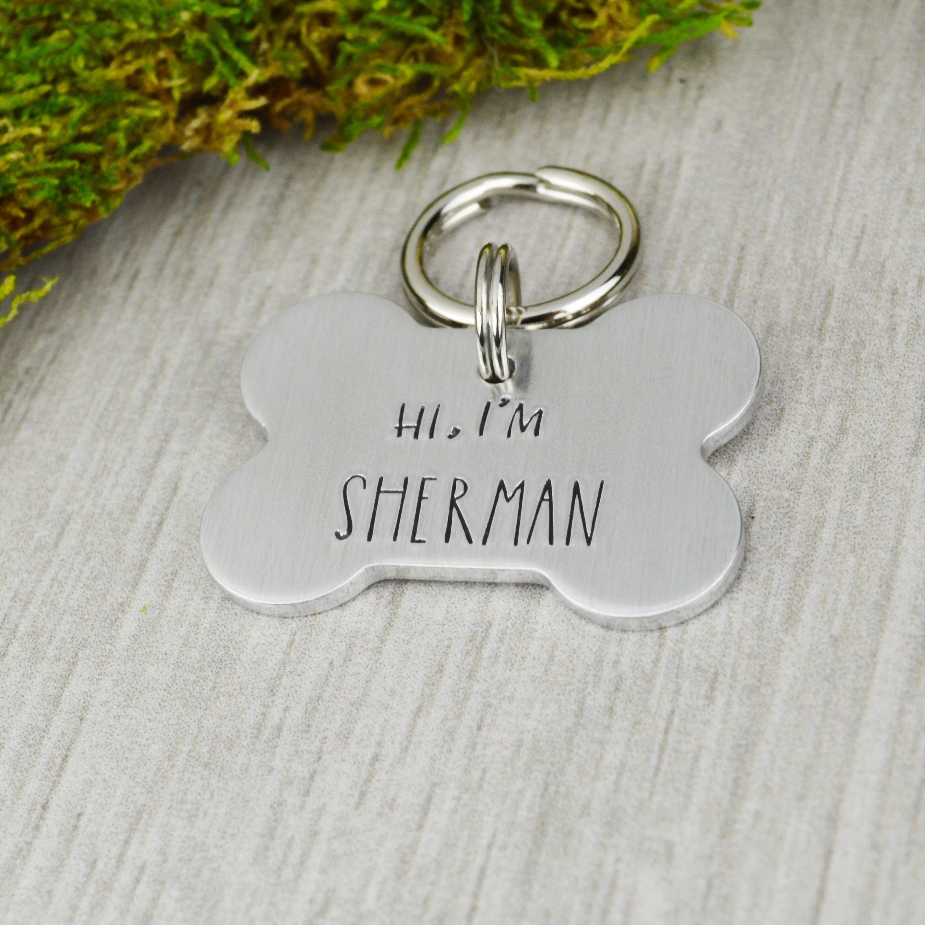 Hi! Handstamped Pet ID Tag