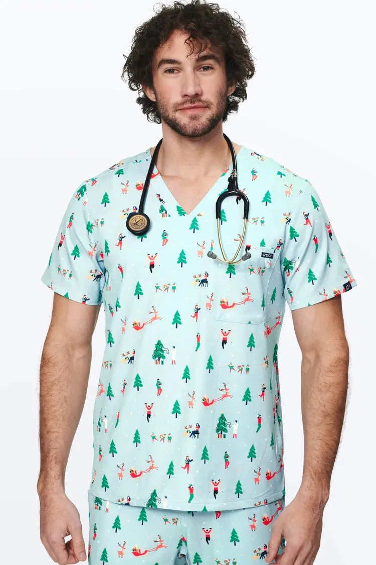 Ho Ho Hospital Men's 3-Pocket Scrub Top