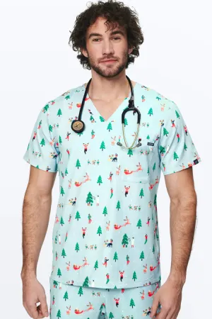 Ho Ho Hospital Men's 3-Pocket Scrub Top