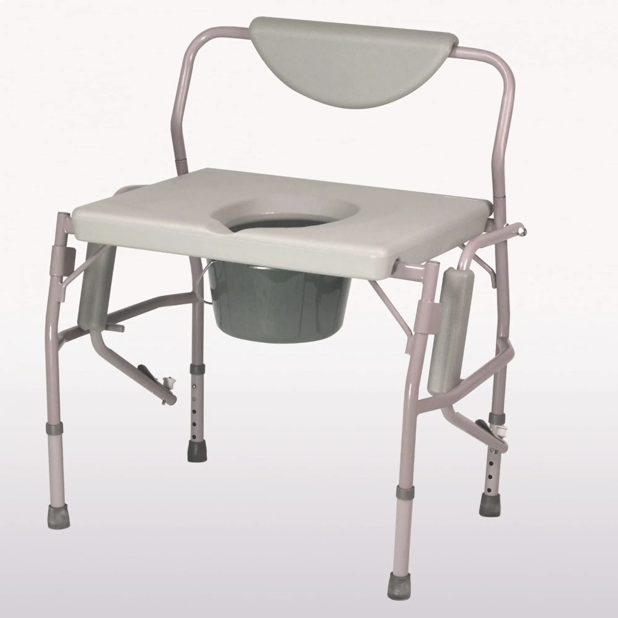 Homecraft Deluxe Bariatric Drop Arm Commode, 1000 Pound Weight Capacity, Adjustable Height Padded Commode Designed for Patients Who Struggle with Obesity, Easy-to-Assemble - open_box