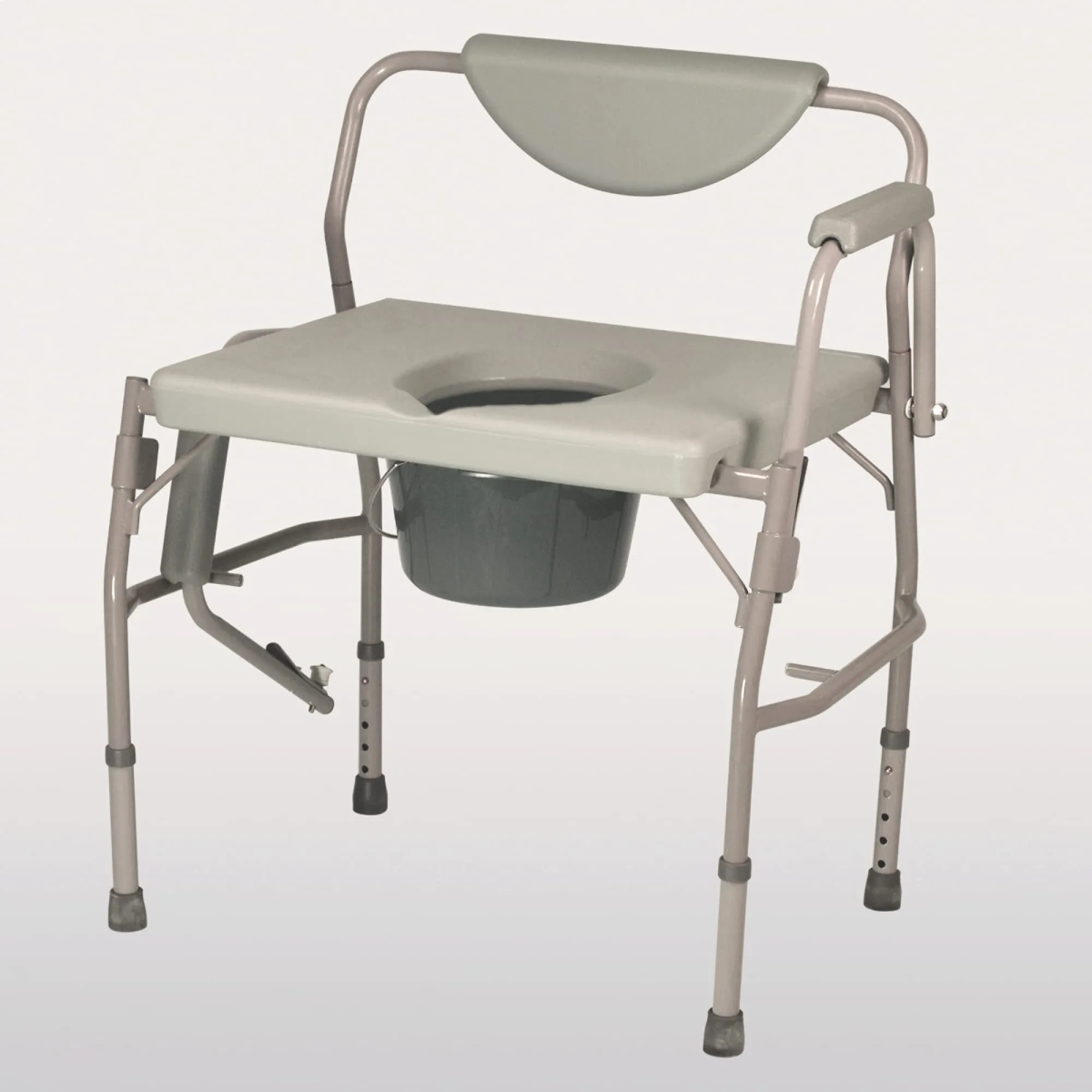 Homecraft Deluxe Bariatric Drop Arm Commode, 1000 Pound Weight Capacity, Adjustable Height Padded Commode Designed for Patients Who Struggle with Obesity, Easy-to-Assemble - open_box