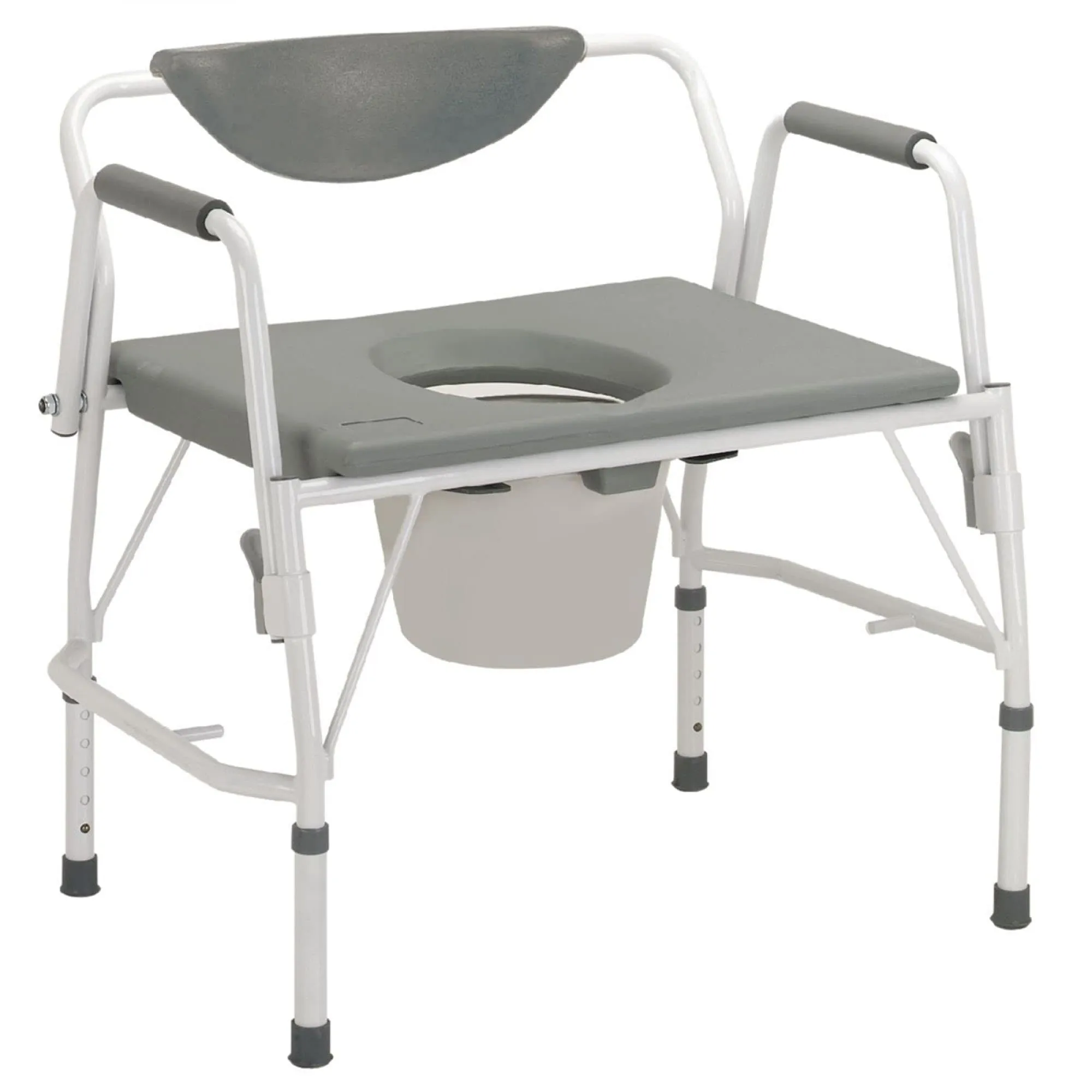 Homecraft Deluxe Bariatric Drop Arm Commode, 1000 Pound Weight Capacity, Adjustable Height Padded Commode Designed for Patients Who Struggle with Obesity, Easy-to-Assemble - open_box