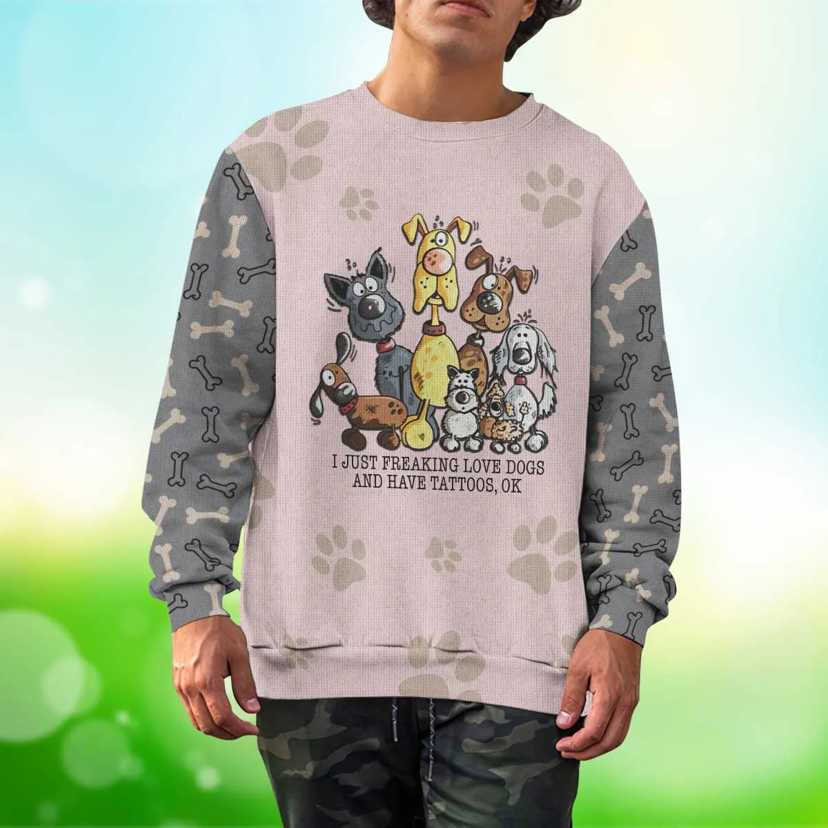 I Just Freaking Love Dogs And Have Tattoos Sweater, Dog Sweater For Humans