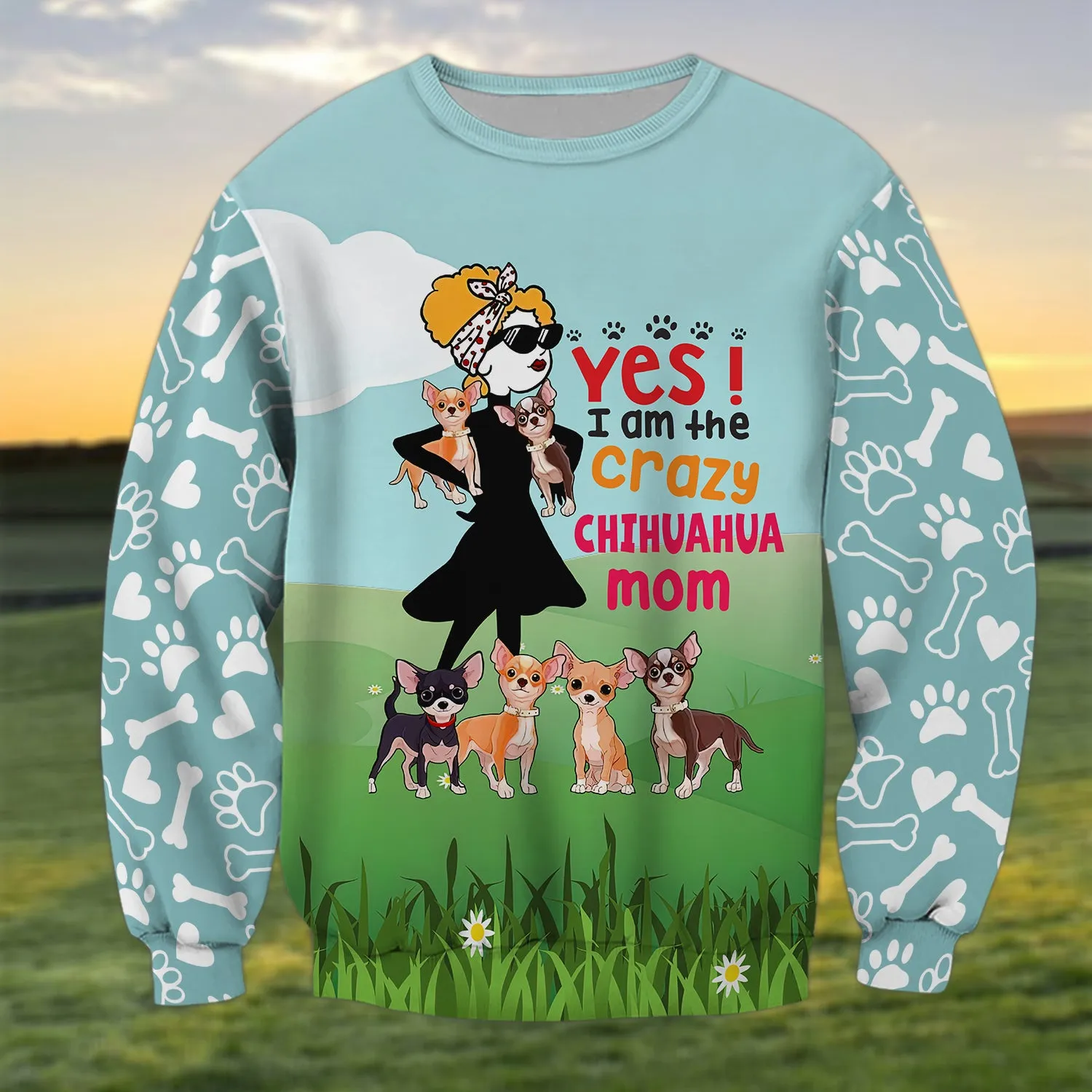 I'm The Crazy Chihuahua Mom 3D Shirt For Chihuahua Dog Lovers