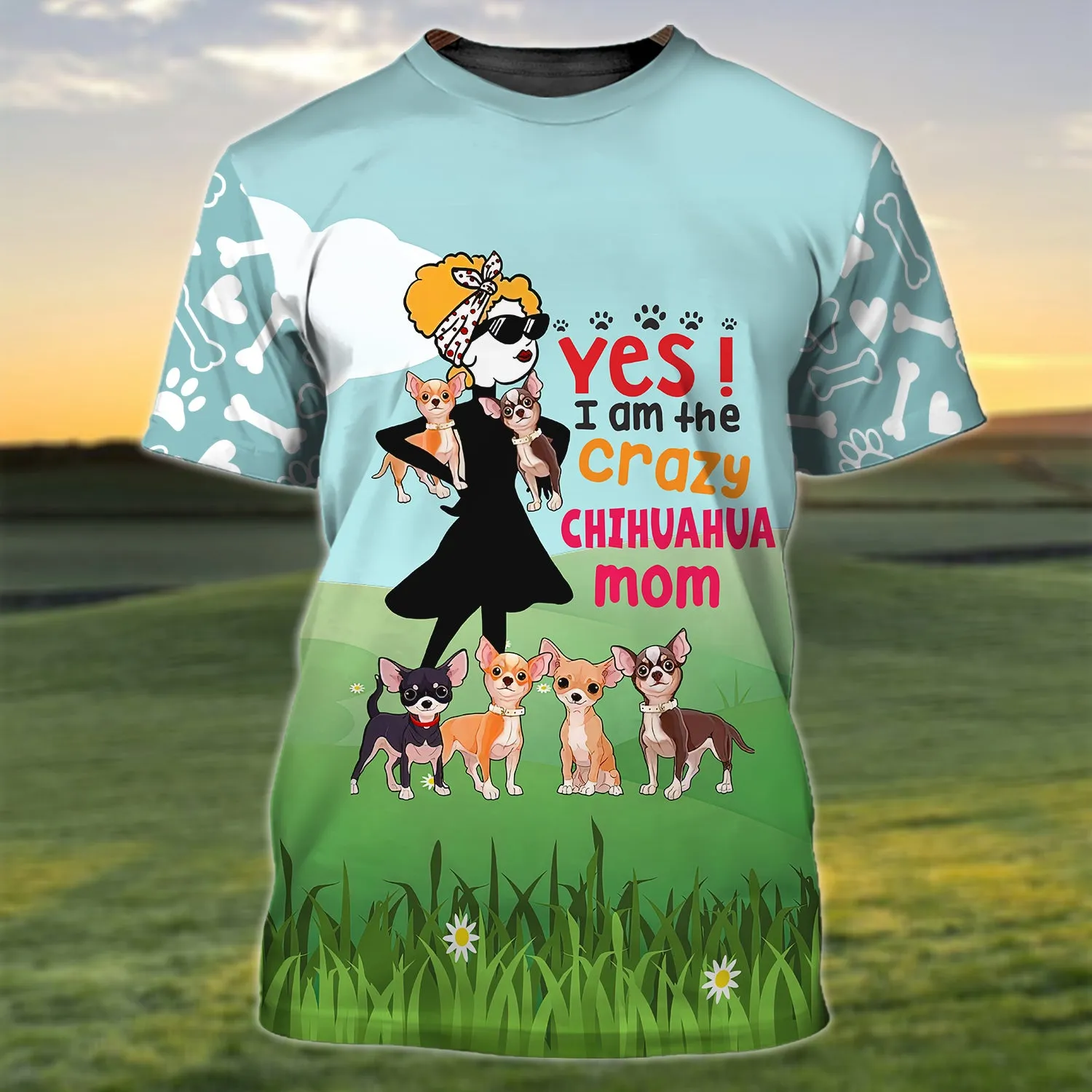I'm The Crazy Chihuahua Mom 3D Shirt For Chihuahua Dog Lovers