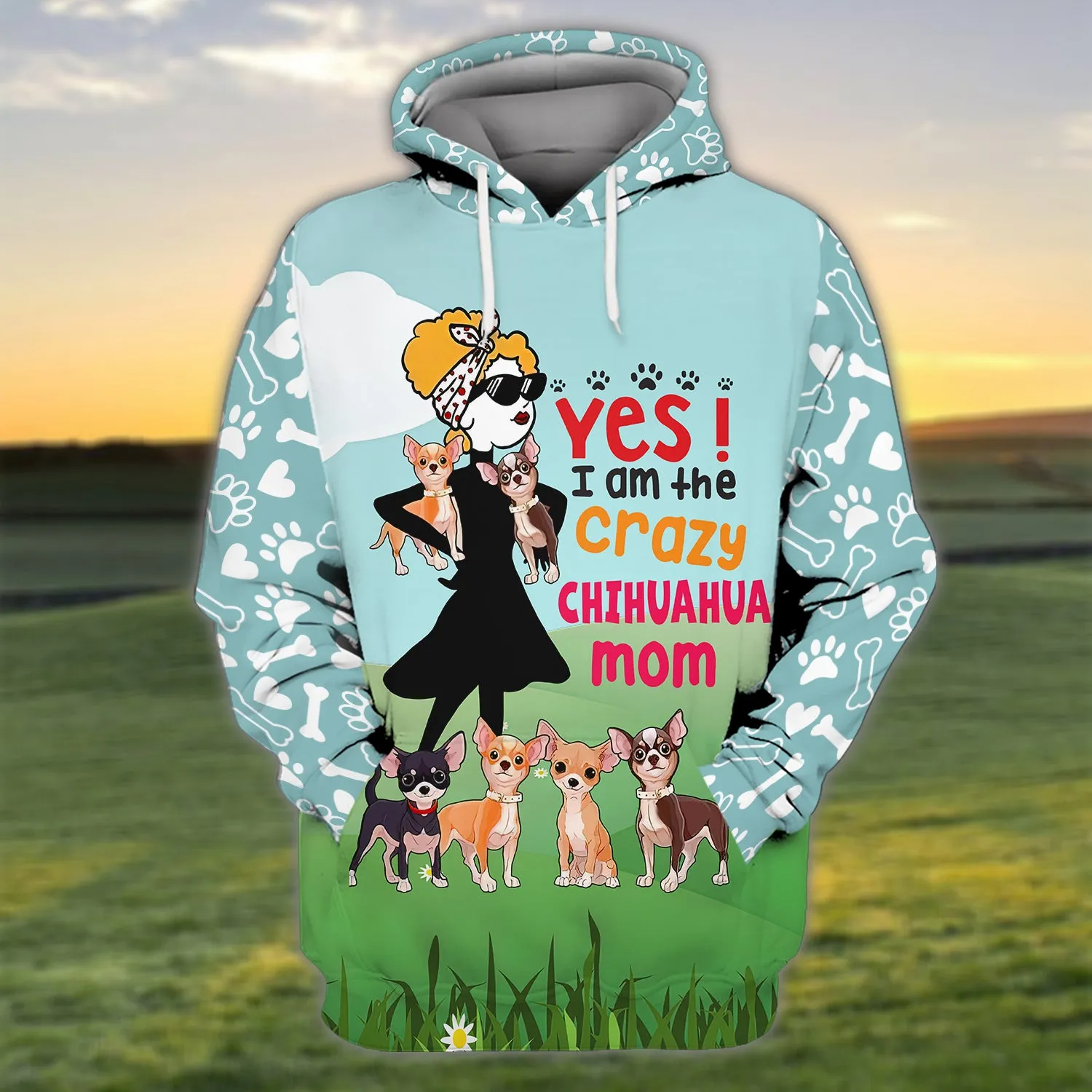 I'm The Crazy Chihuahua Mom 3D Shirt For Chihuahua Dog Lovers