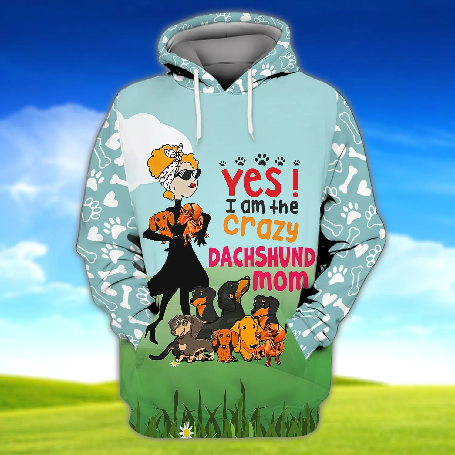 I'm The Crazy Dachshund Mom 3D Shirt For Dachshund Dog Lover