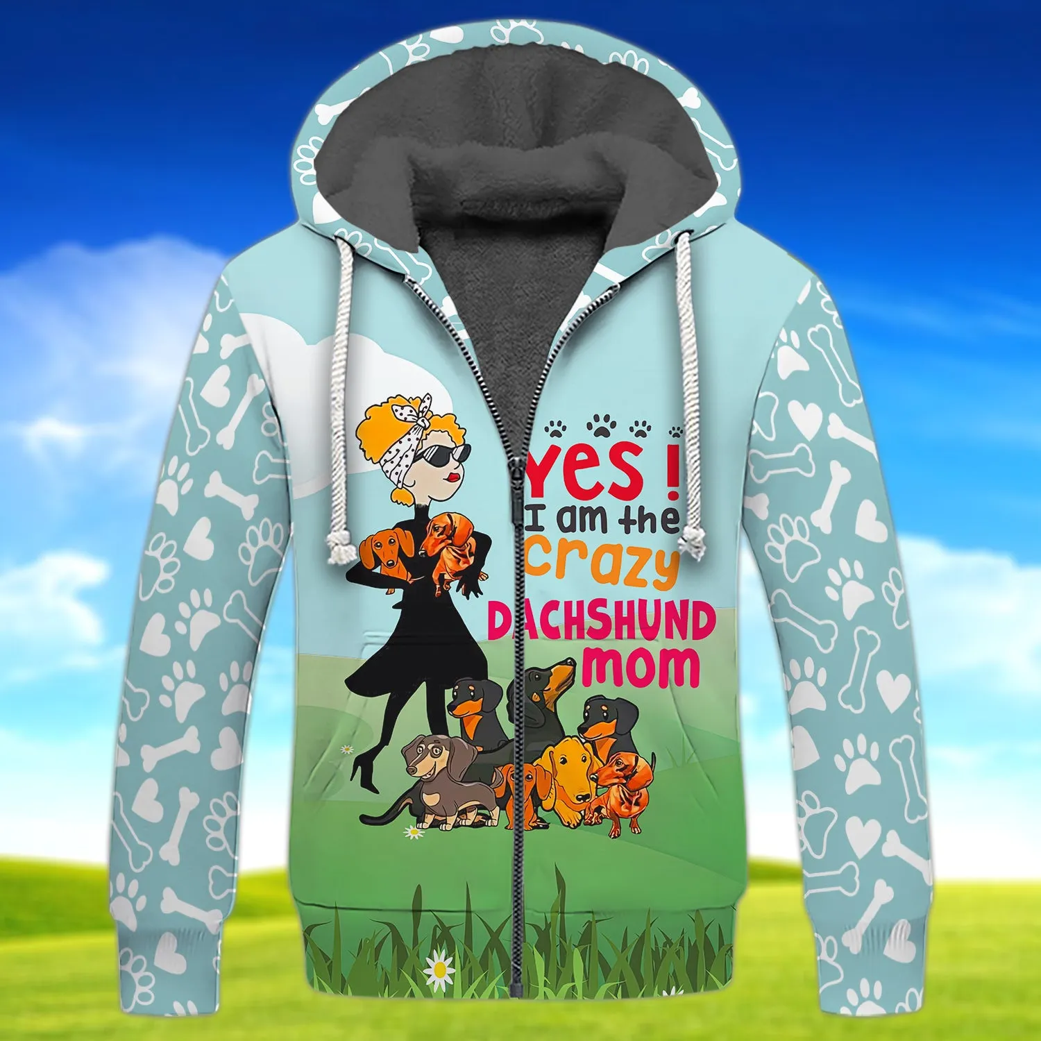 I'm The Crazy Dachshund Mom 3D Shirt For Dachshund Dog Lover