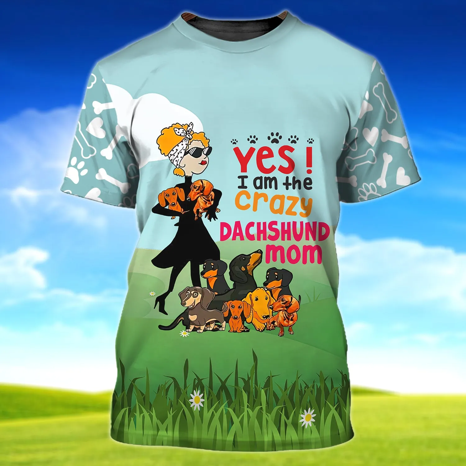 I'm The Crazy Dachshund Mom 3D Shirt For Dachshund Dog Lover