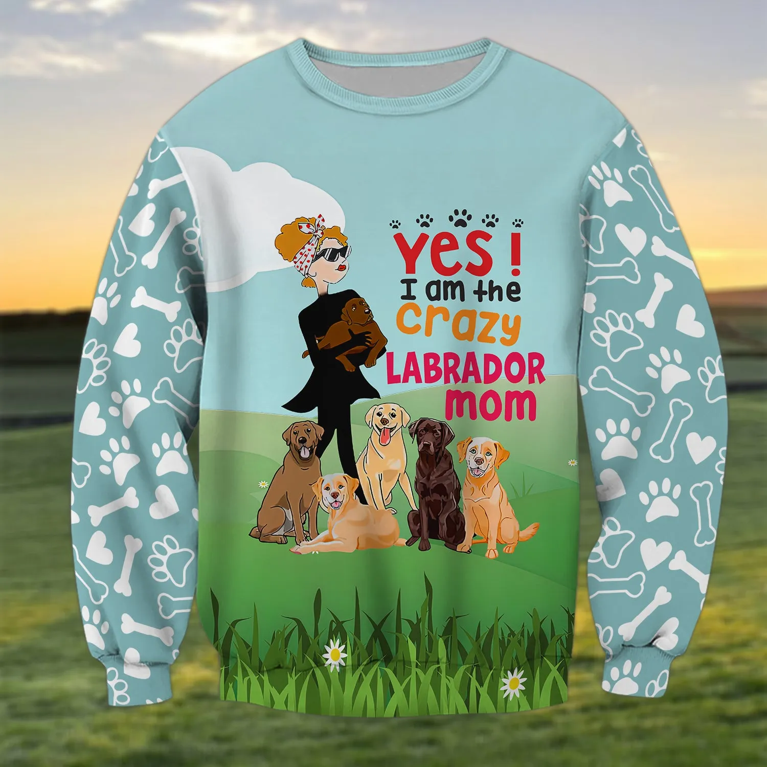 I'm The Crazy Labrador Mom 3D Shirt For Labrador Retriever Dog Lovers