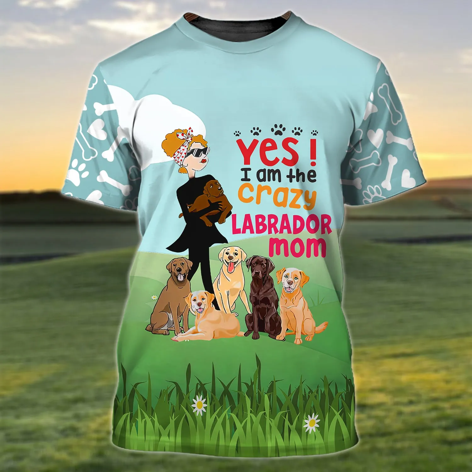 I'm The Crazy Labrador Mom 3D Shirt For Labrador Retriever Dog Lovers