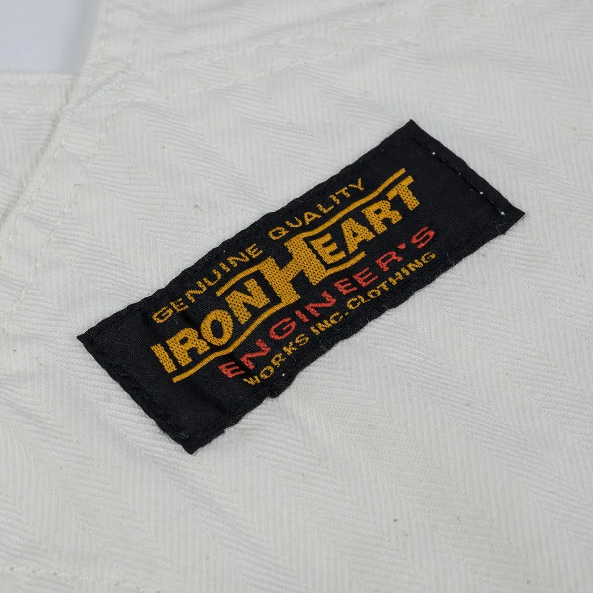 Iron Heart - IH-812-WHT 10.5oz Herringbone Double Knee Overalls