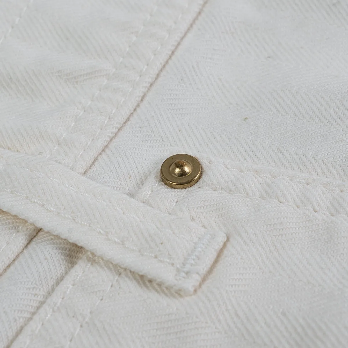 Iron Heart - IH-812-WHT 10.5oz Herringbone Double Knee Overalls