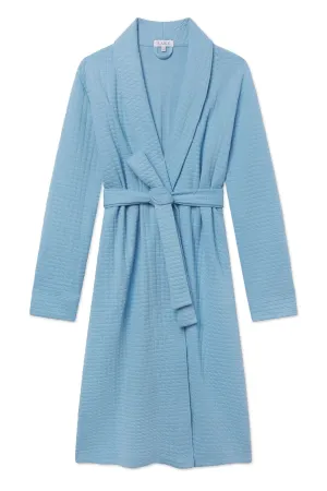 Jacquard Spa Robe in Serene Blue