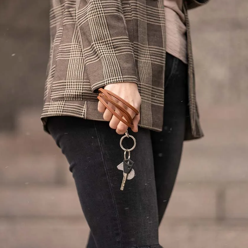 Key chain lanyard, elk leather