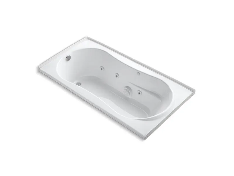 KOHLER K-1157-LH-0 7236 72" x 36" alcove whirlpool with integral flange, left-hand drain and heater