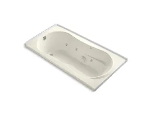 KOHLER K-1157-LH-0 7236 72" x 36" alcove whirlpool with integral flange, left-hand drain and heater