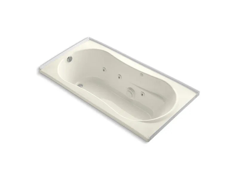 KOHLER K-1157-LH-0 7236 72" x 36" alcove whirlpool with integral flange, left-hand drain and heater