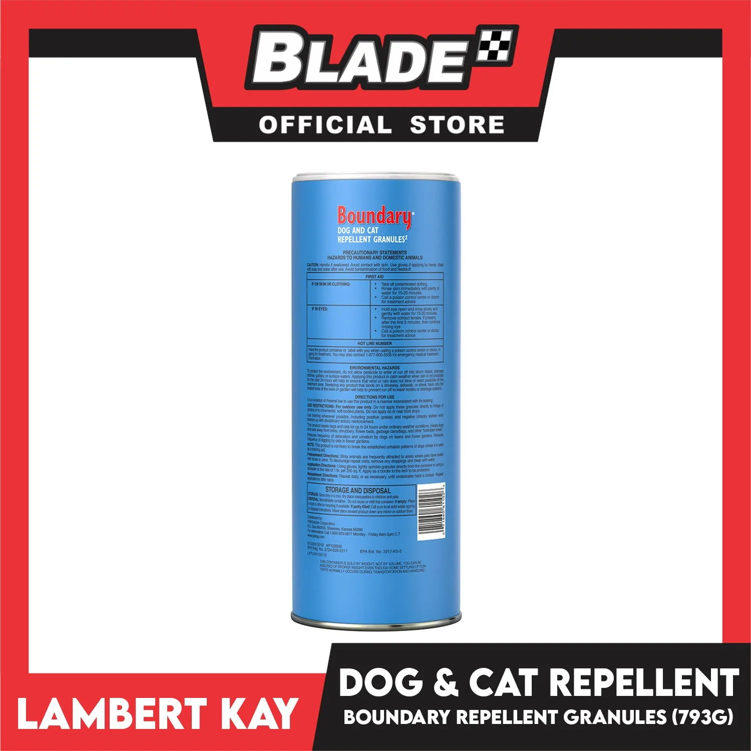 Lambert Kay Boundary Dog and Cat Repellent Granules 1lb. 12 oz. (793.8g)