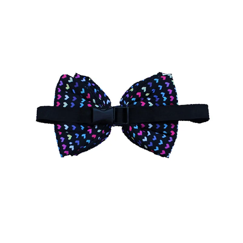 Lana Paws Little Hearts Adjustable Dog Bowtie, Black