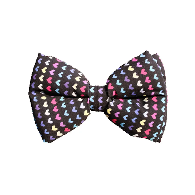 Lana Paws Little Hearts Adjustable Dog Bowtie, Black