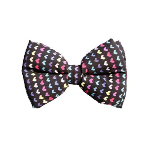 Lana Paws Little Hearts Adjustable Dog Bowtie, Black