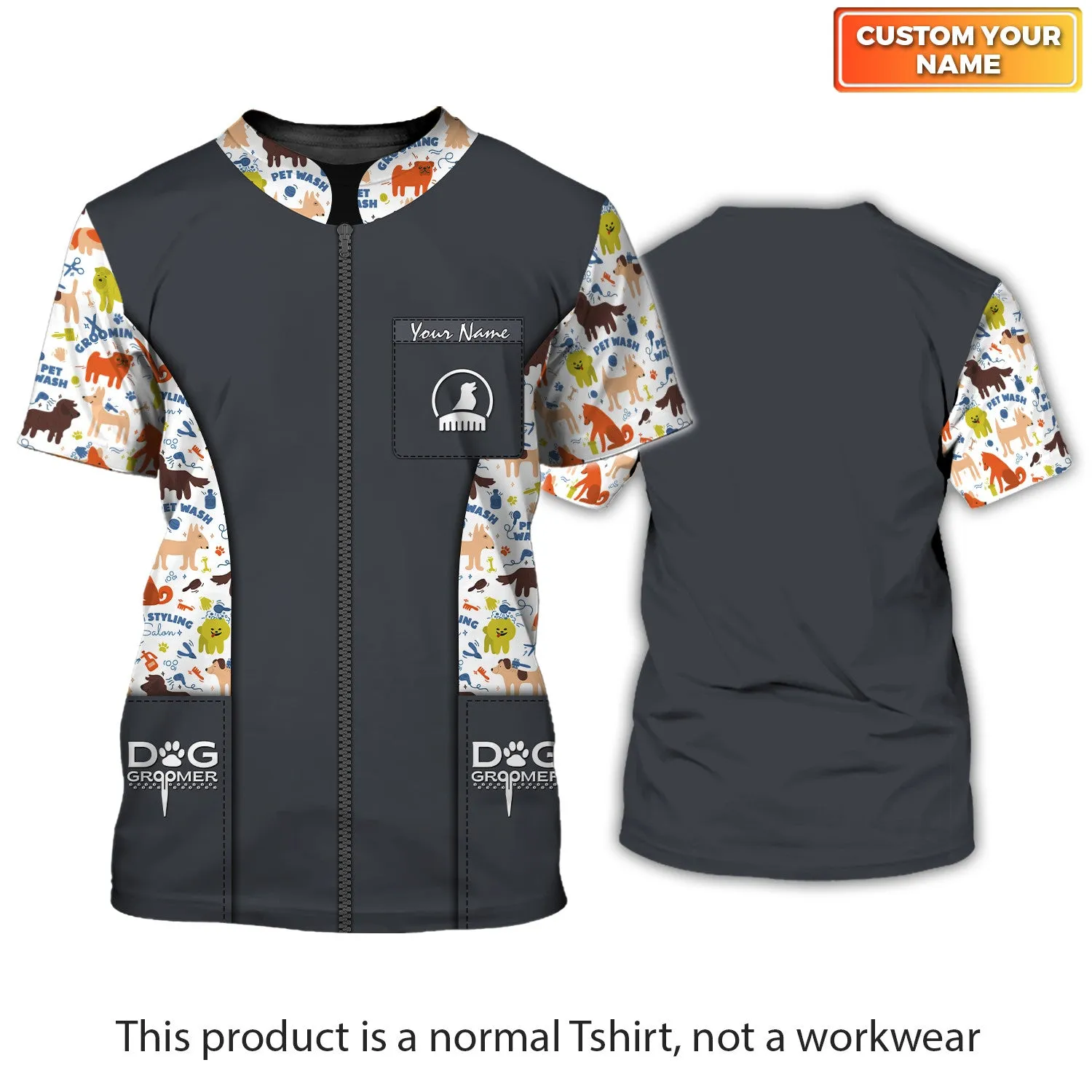 Latest Dog Groomer Pesonalized Shirt Grooming Uniform T-Shirt 1