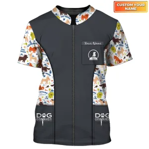 Latest Dog Groomer Pesonalized Shirt Grooming Uniform T-Shirt 1