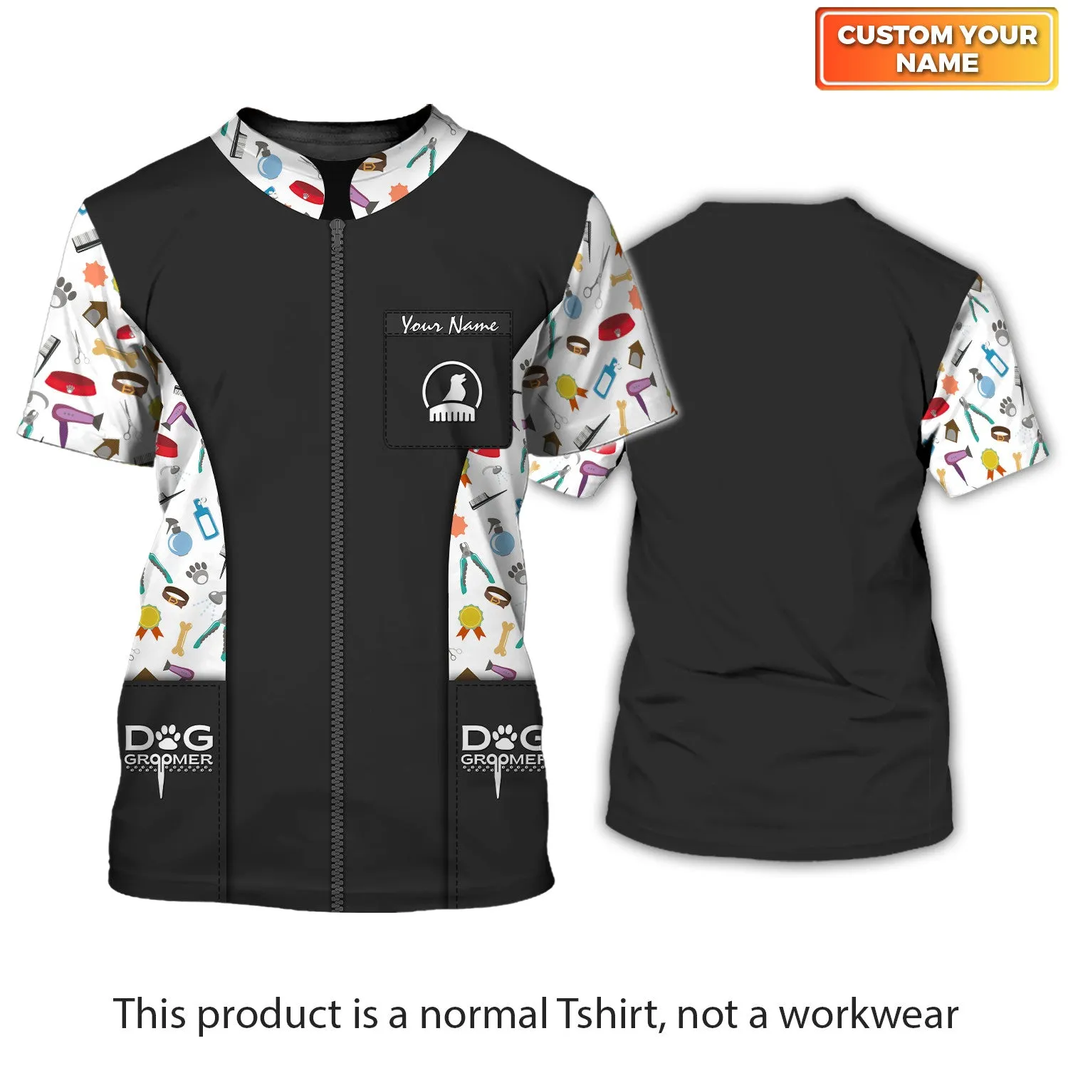 Latest Dog Groomer Pesonalized Shirt Grooming Uniform T-Shirt 2