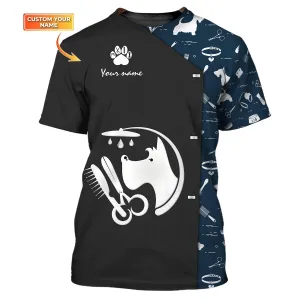 Latest Dog Groomer Pesonalized Shirt Grooming Uniform T-Shirt [Non workwear]