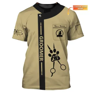 Latest Dog Groomer Pesonalized Shirt Grooming Uniform T-Shirt [Non Workwear]