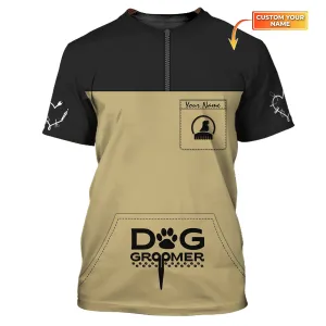 Latest Dog Groomer Pesonalized Shirt Grooming Uniform T-Shirt [Non Workwear]