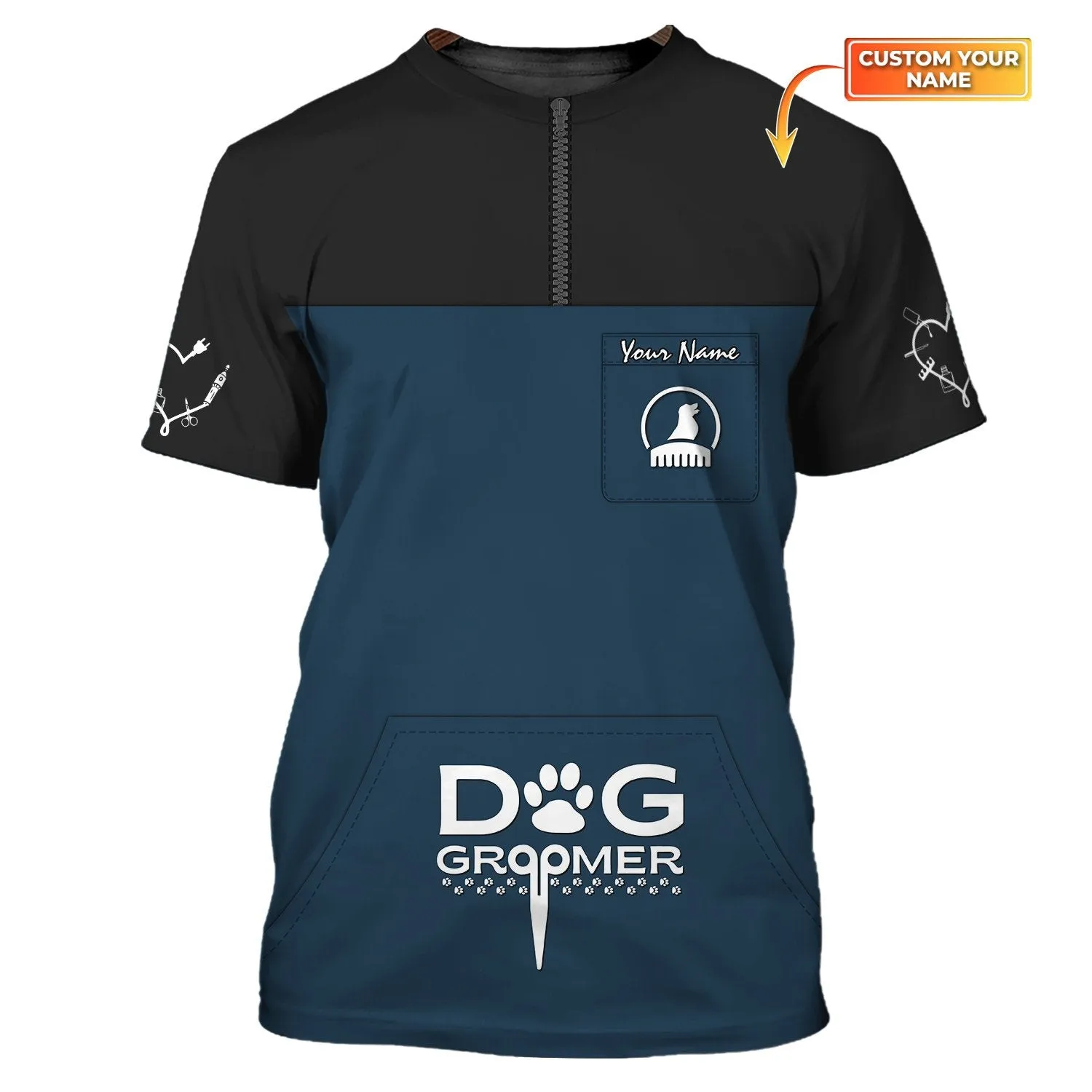 Latest Dog Groomer Pesonalized Shirt Grooming Uniform T-Shirt [Non Workwear]